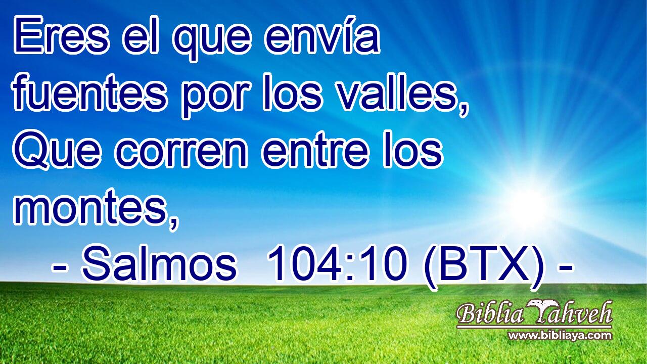 Eres el que envía fuentes por los valles, Que corren entre los montes,
