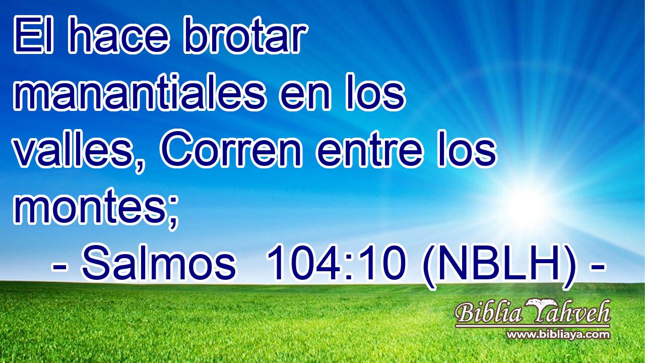  El hace brotar manantiales en los valles, Corren entre los montes; 