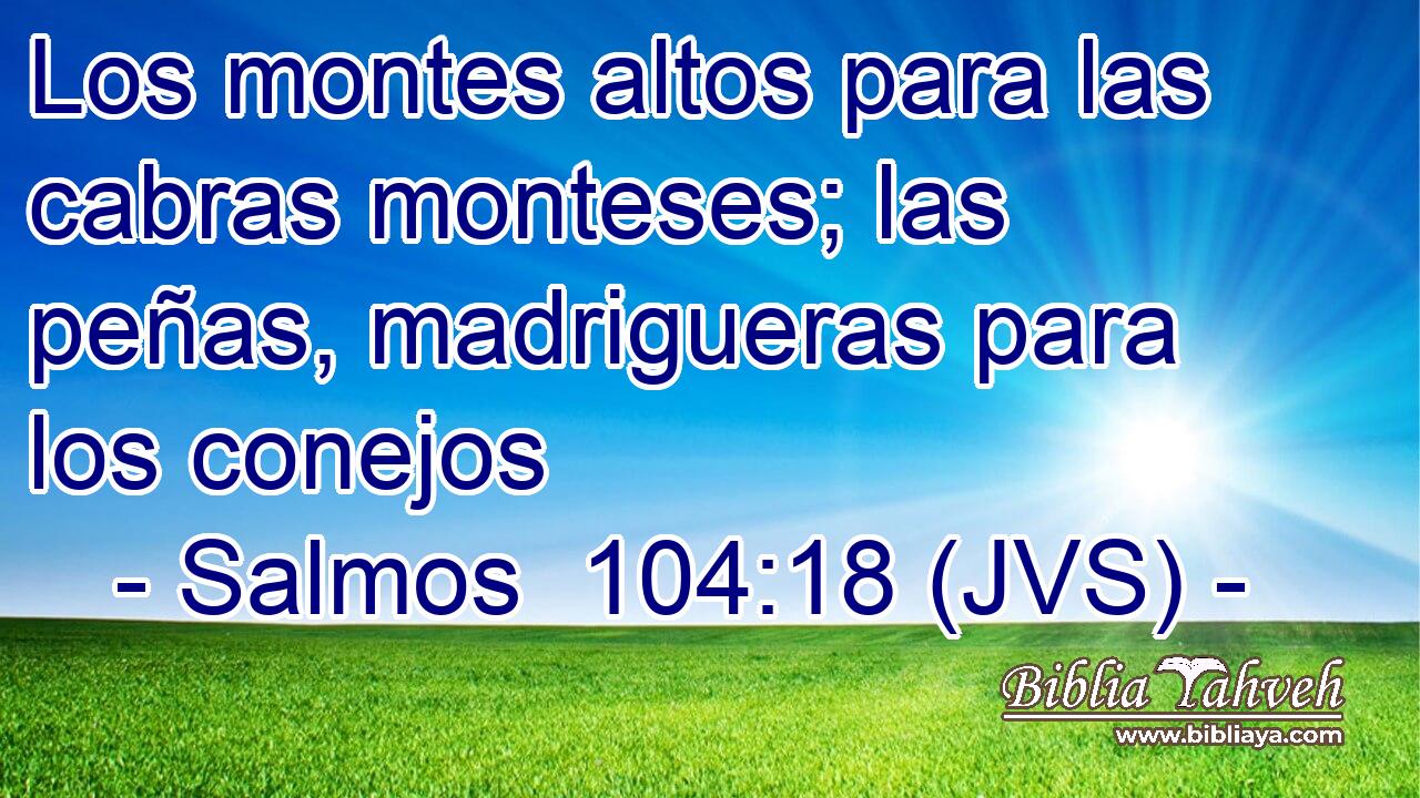Los montes altos para las cabras monteses; las peñas, madrigueras para los conejos