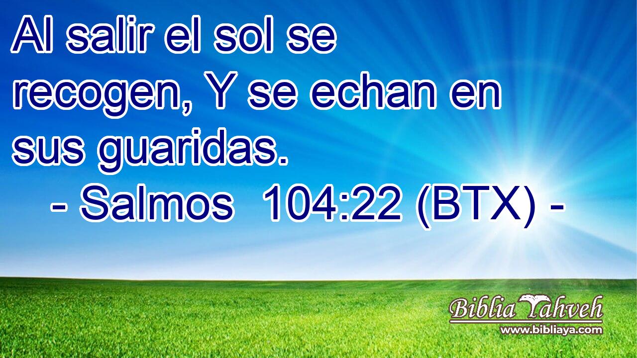 Al salir el sol se recogen, Y se echan en sus guaridas.