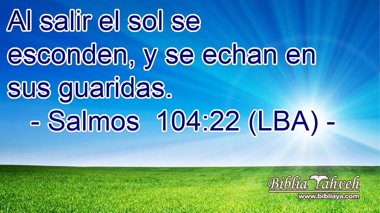 Al salir el sol se esconden, y se echan en sus guaridas.