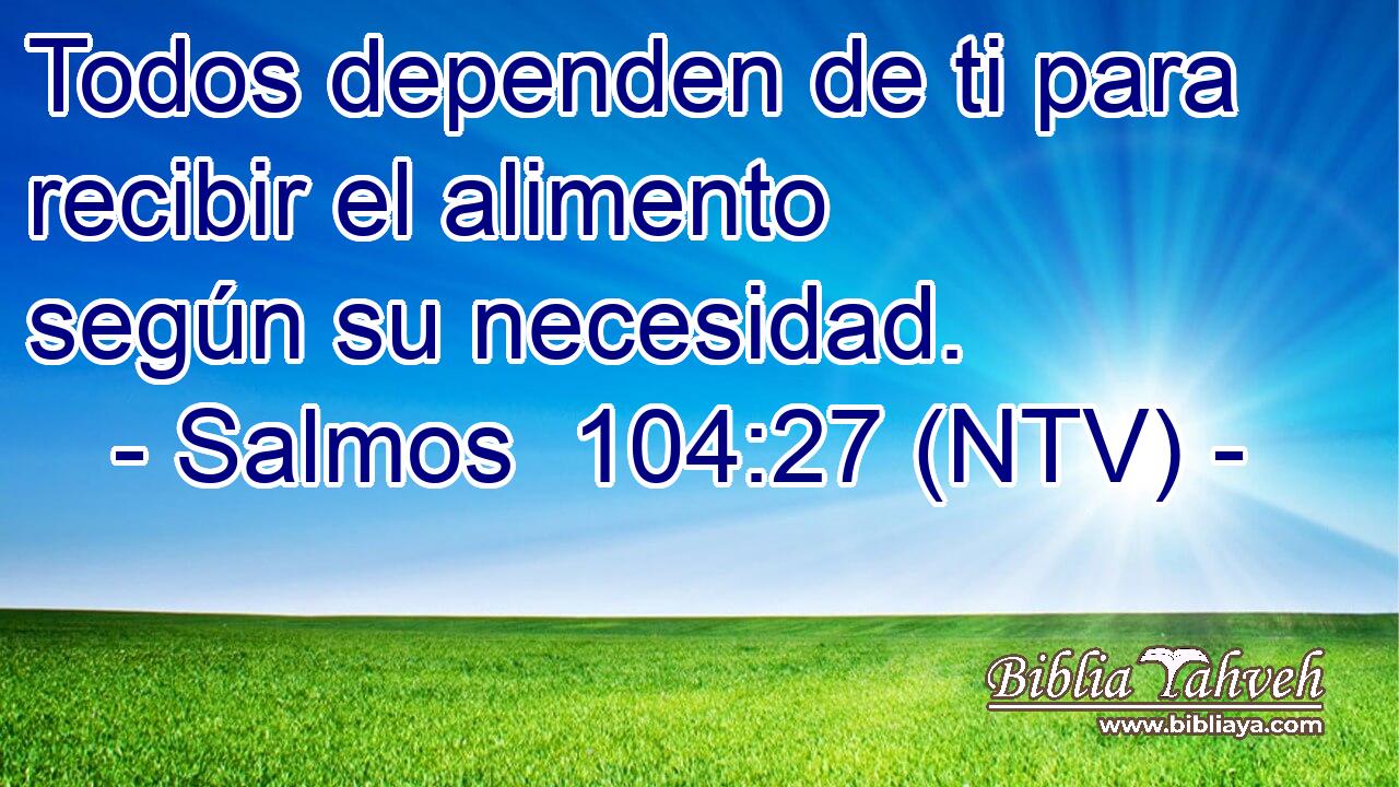 Todos dependen de ti para recibir el alimento según su necesidad.