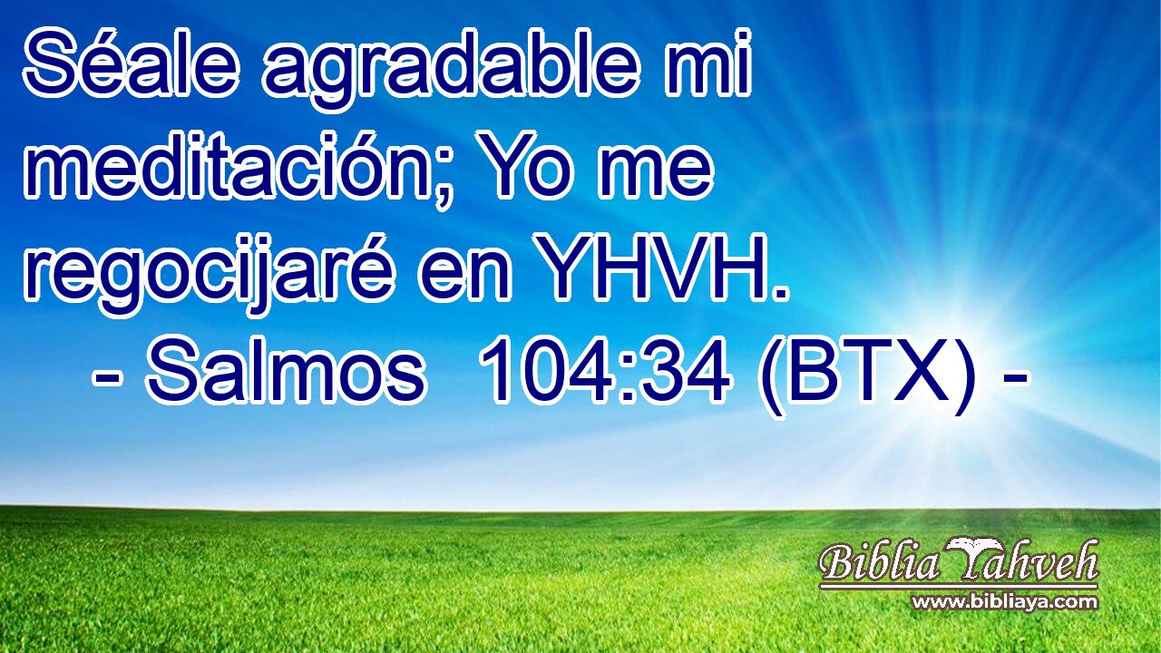 Séale agradable mi meditación; Yo me regocijaré en YHVH.