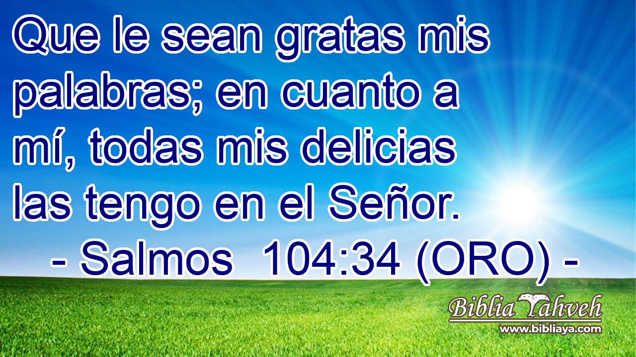  Que le sean gratas mis palabras; en cuanto a mí, todas mis delicias las tengo en el Señor. 
