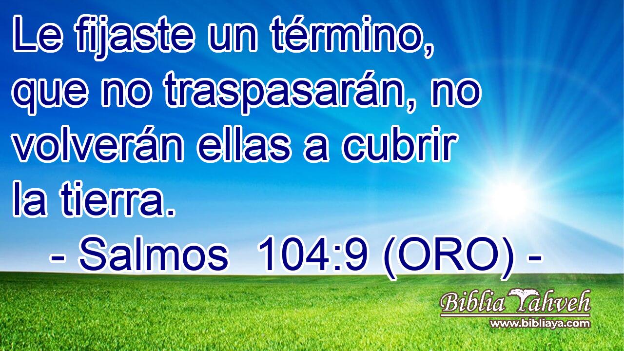  Le fijaste un término, que no traspasarán, no volverán ellas a cubrir la tierra. 