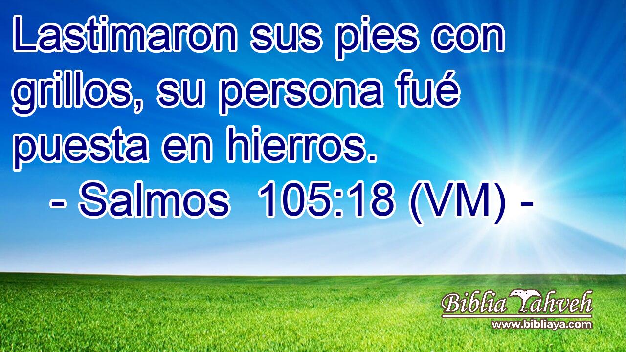  Lastimaron sus pies con grillos, su persona fué puesta en hierros. 