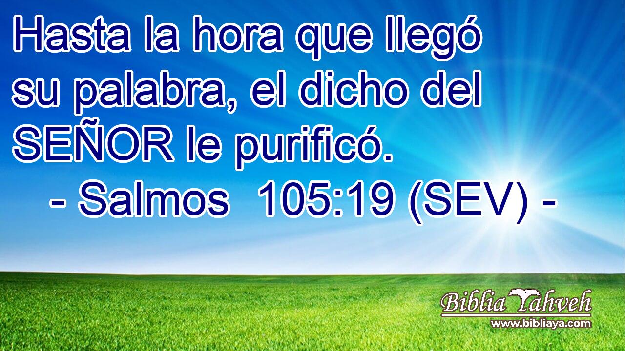 Hasta la hora que llegó su palabra, el dicho del SEÑOR le purificó.
