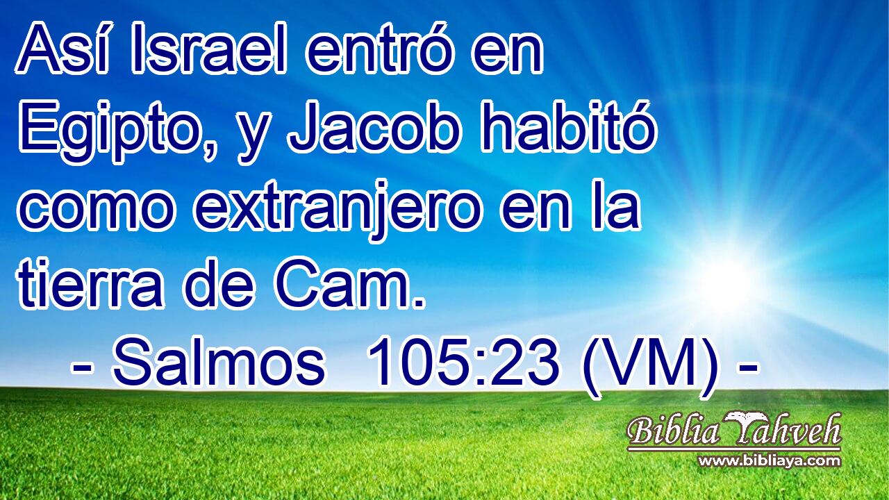  Así Israel entró en Egipto, y Jacob habitó como extranjero en la tierra de Cam. 