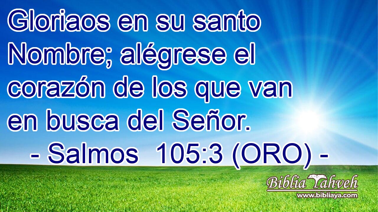  Gloriaos en su santo Nombre; alégrese el corazón de los que van en busca del Señor. 
