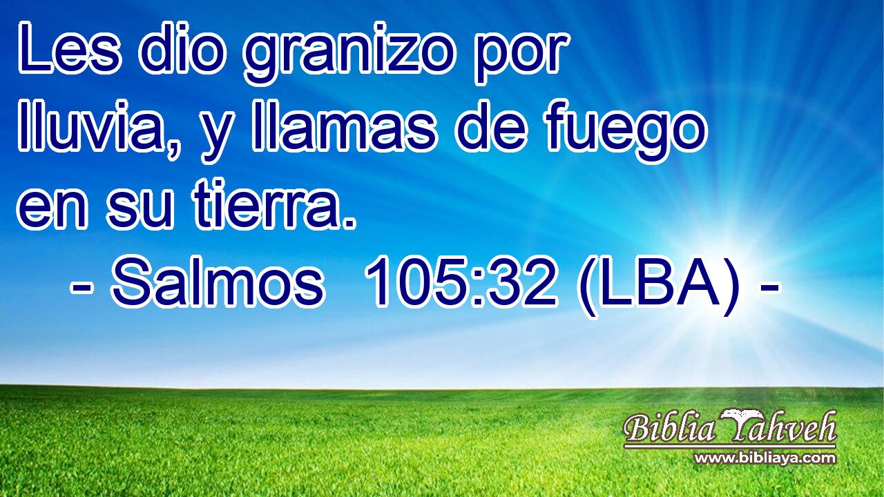 Les dio granizo por lluvia, y llamas de fuego en su tierra.