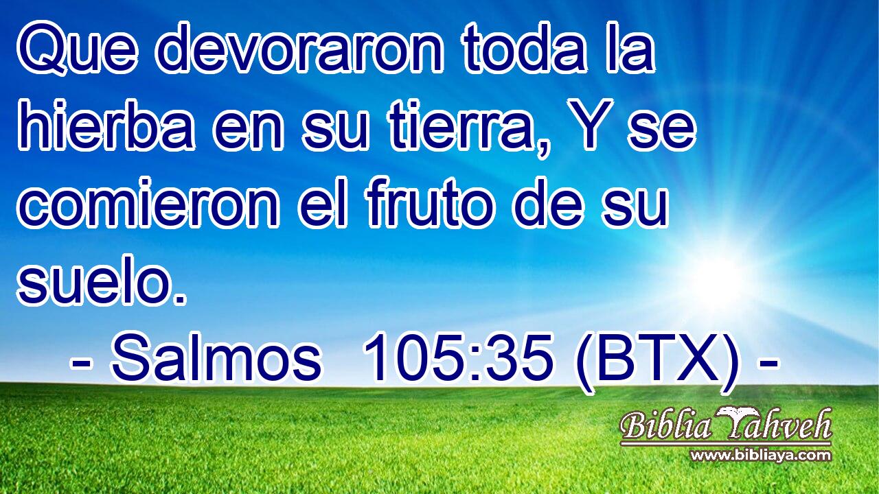 Que devoraron toda la hierba en su tierra, Y se comieron el fruto de su suelo.
