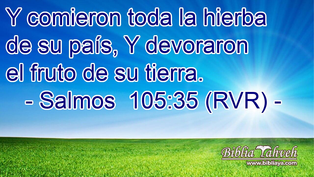 Y comieron toda la hierba de su país, Y devoraron el fruto de su tierra.