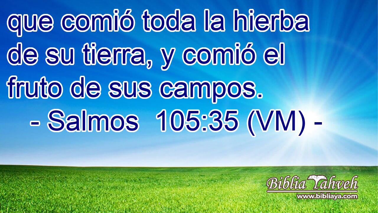  que comió toda la hierba de su tierra, y comió el fruto de sus campos. 