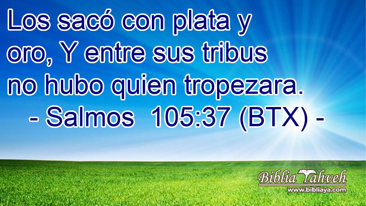 Los sacó con plata y oro, Y entre sus tribus no hubo quien tropezara.