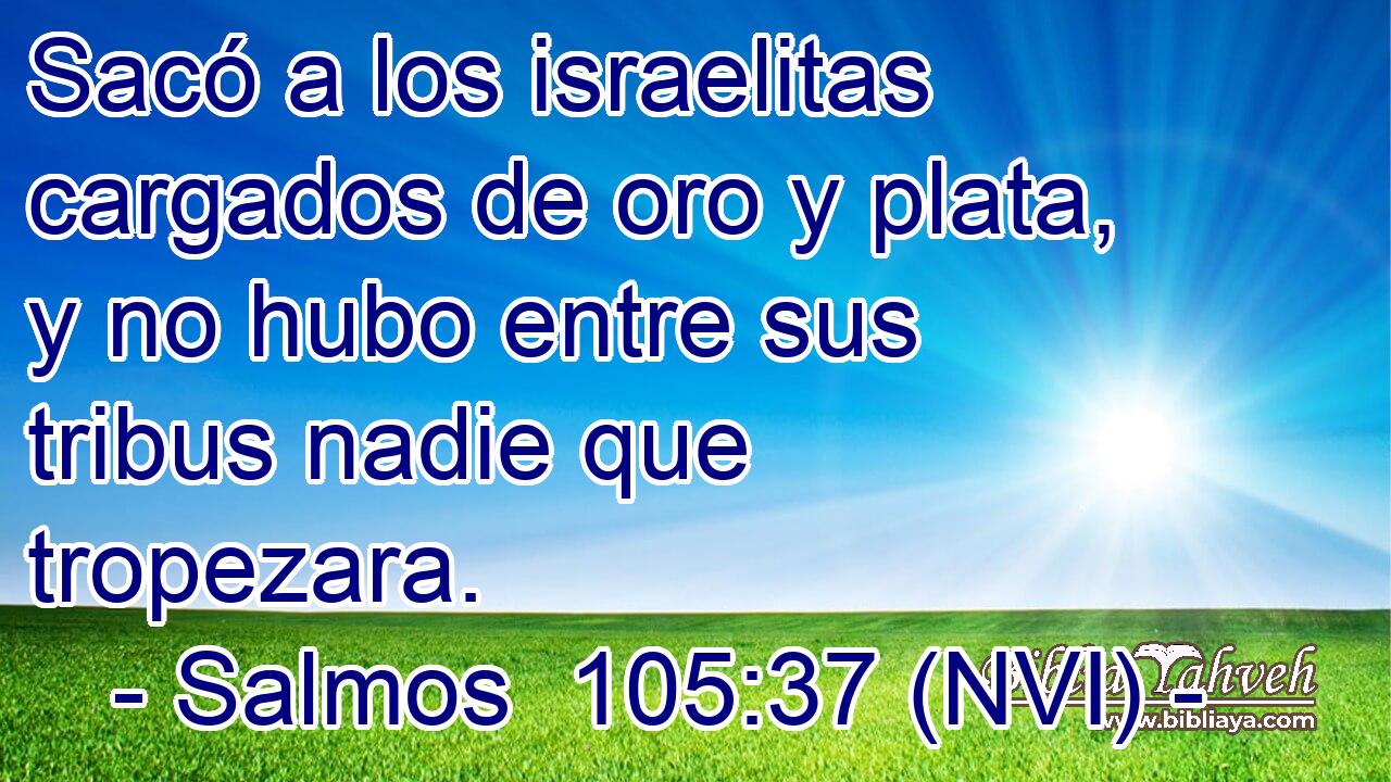  Sacó a los israelitas cargados de oro y plata, y no hubo entre sus tribus nadie que tropezara. 