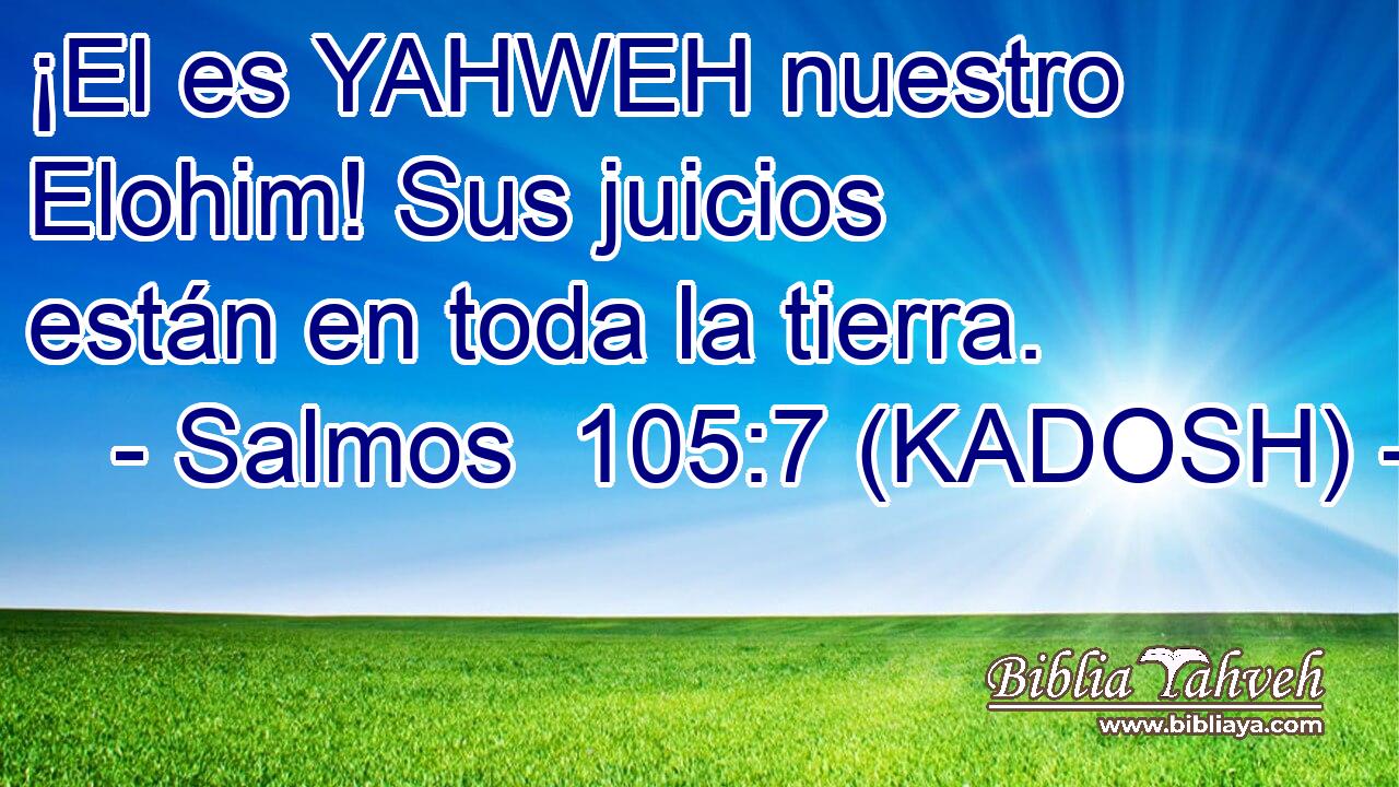  ¡El es YAHWEH nuestro Elohim! Sus juicios están en toda la tierra. 