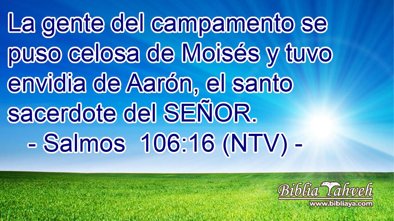 La gente del campamento se puso celosa de Moisés y tuvo envidia de Aarón, el santo sacerdote del SEÑOR.