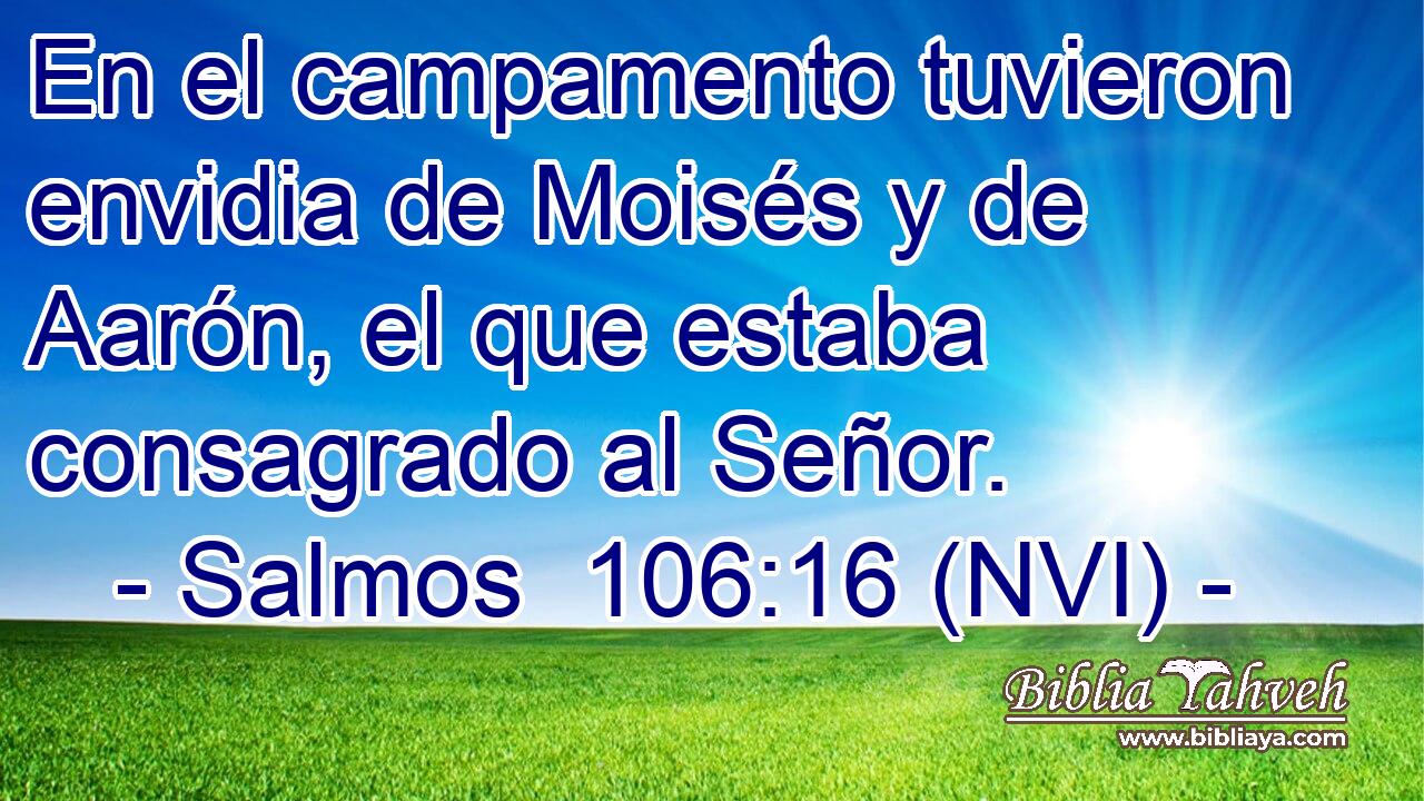  En el campamento tuvieron envidia de Moisés y de Aarón, el que estaba consagrado al Señor. 