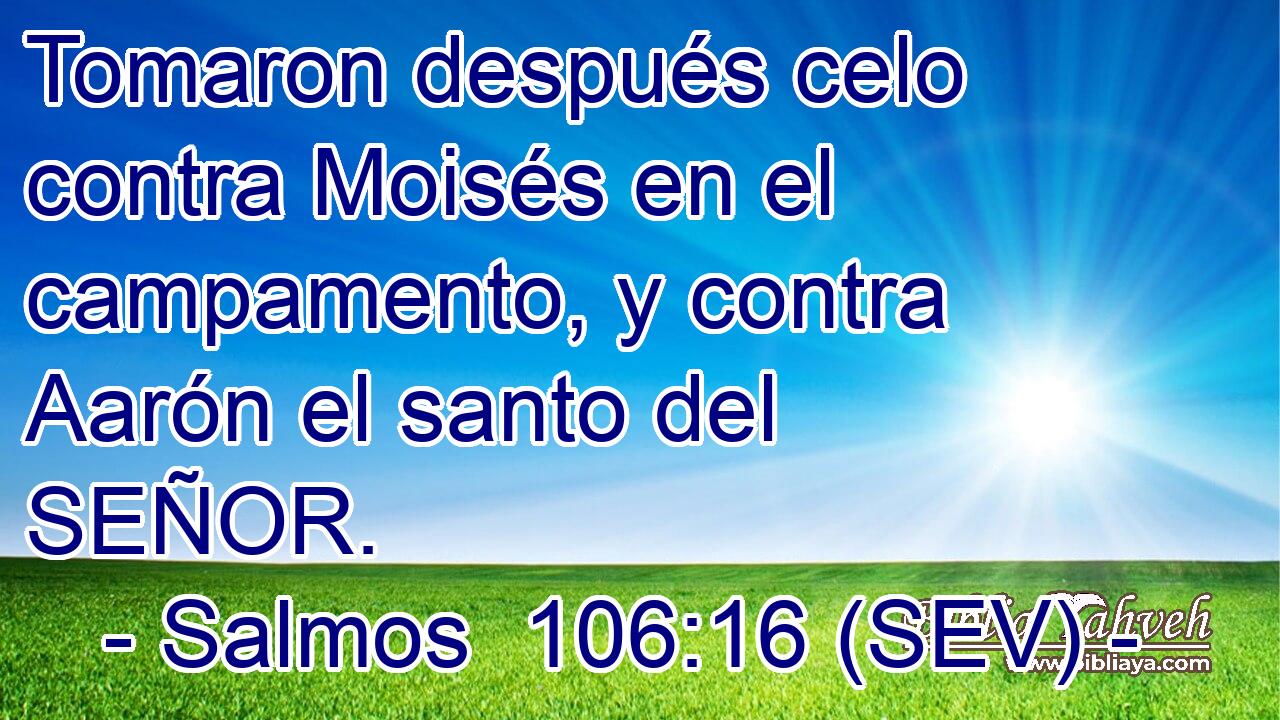 Tomaron después celo contra Moisés en el campamento, y contra Aarón el santo del SEÑOR.