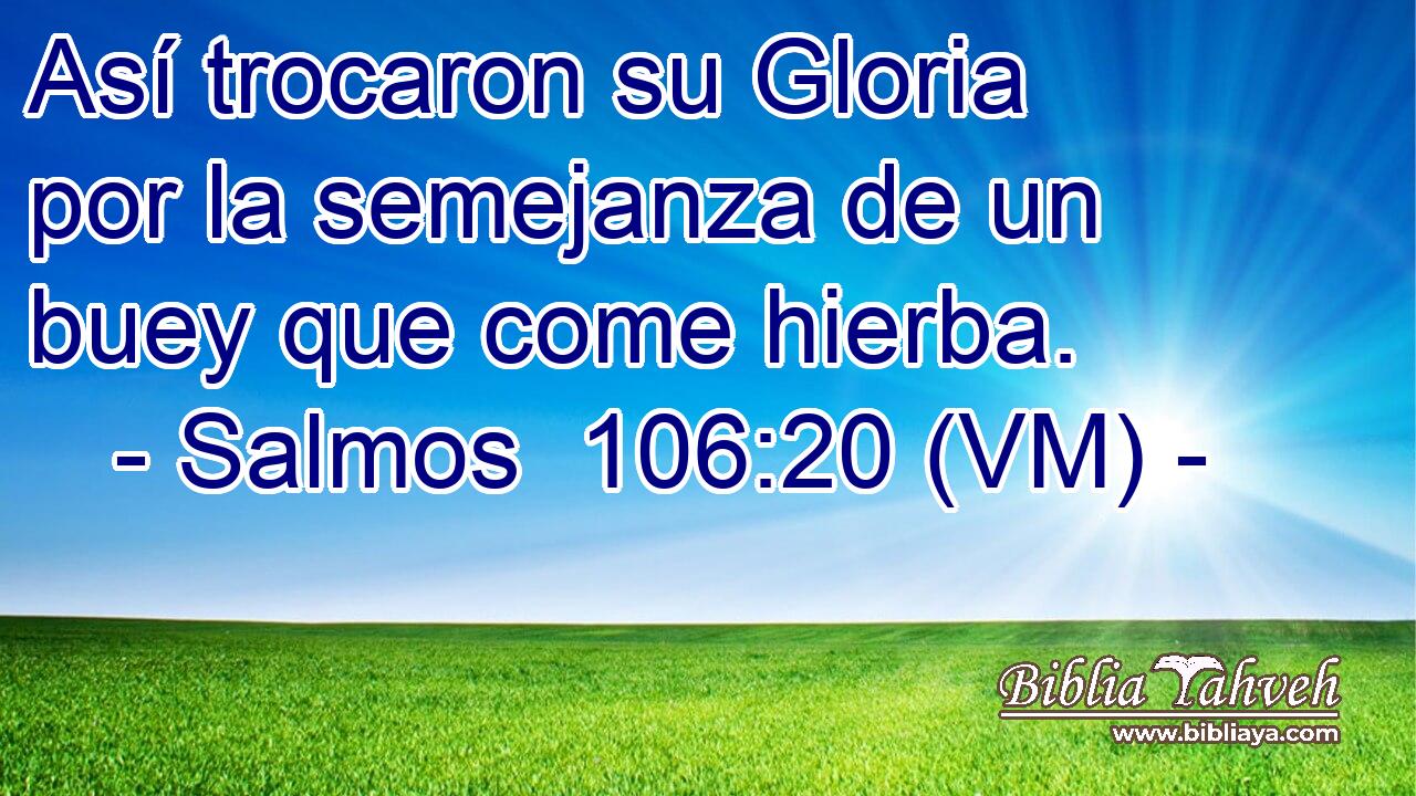  Así trocaron su Gloria por la semejanza de un buey que come hierba. 