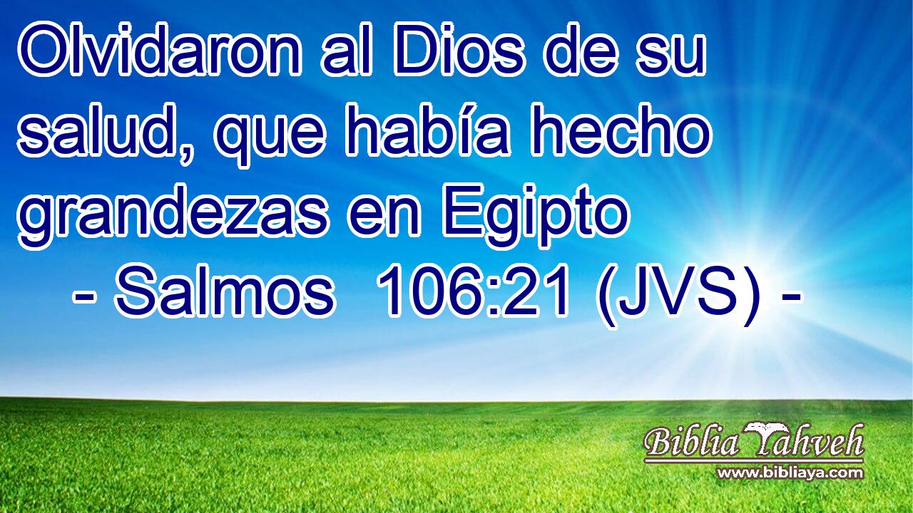 Olvidaron al Dios de su salud, que había hecho grandezas en Egipto