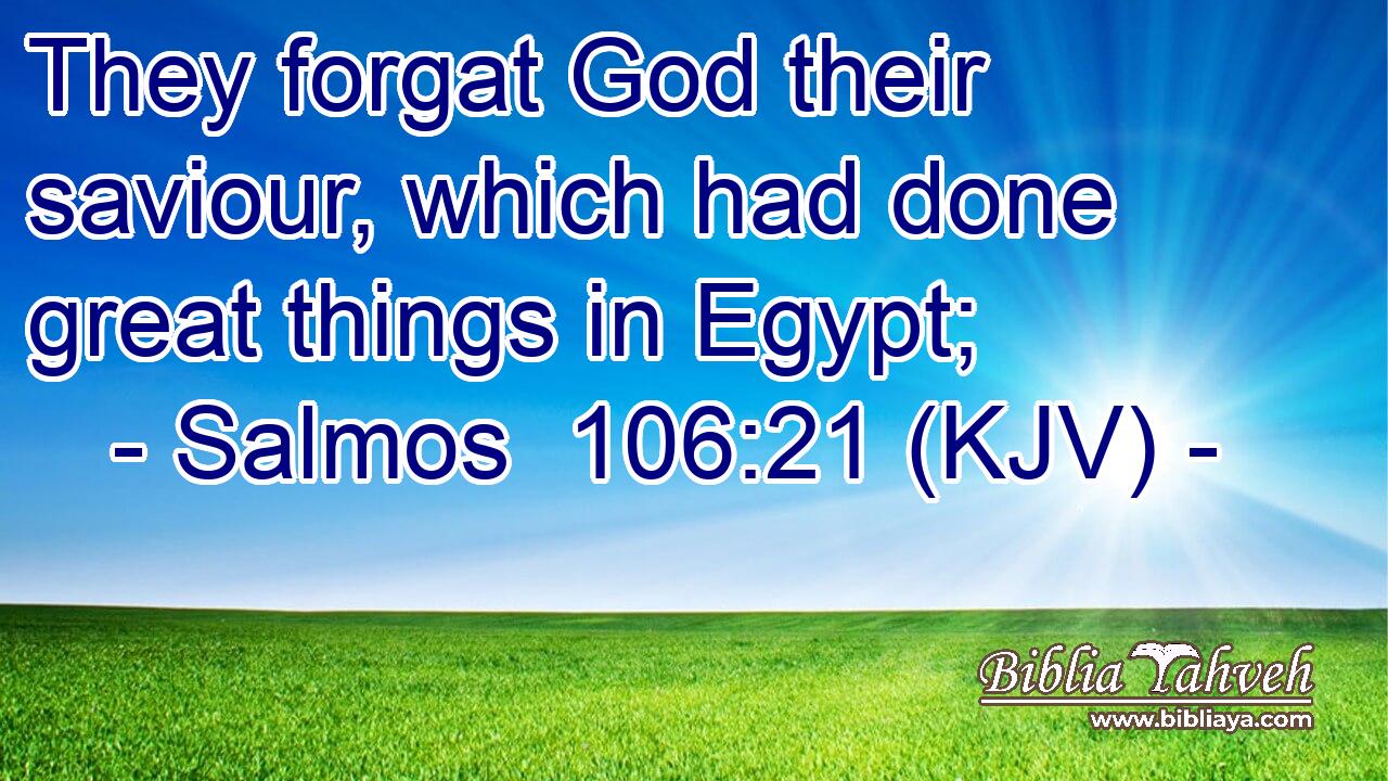 They forgat God their saviour, which had done great things in Egypt;
