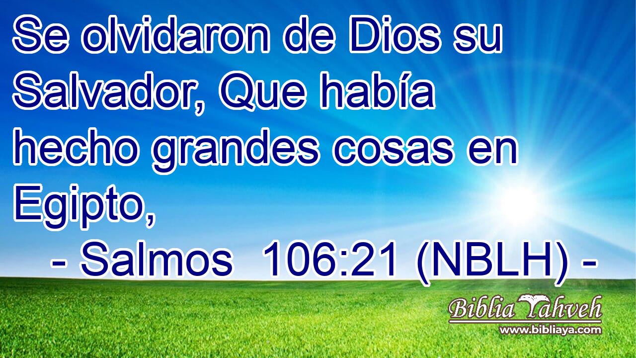 Se olvidaron de Dios su Salvador, Que había hecho grandes cosas en Egipto, 