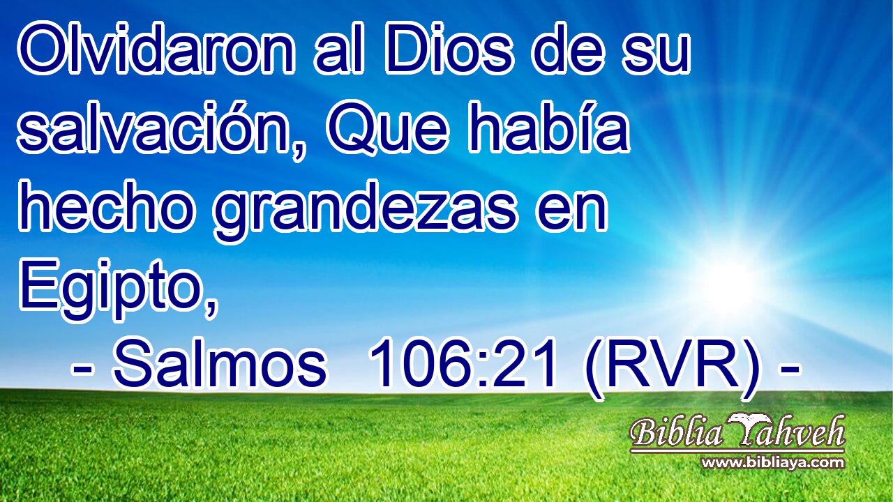Olvidaron al Dios de su salvación, Que había hecho grandezas en Egipto,