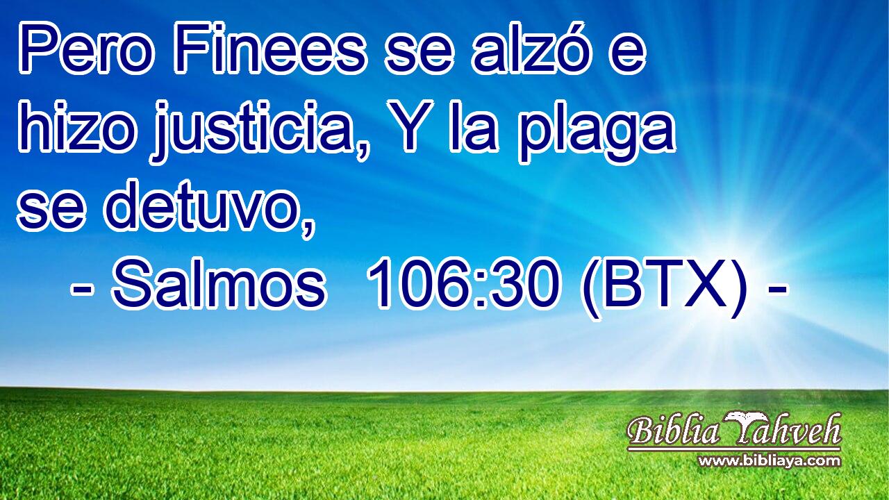 Pero Finees se alzó e hizo justicia, Y la plaga se detuvo,