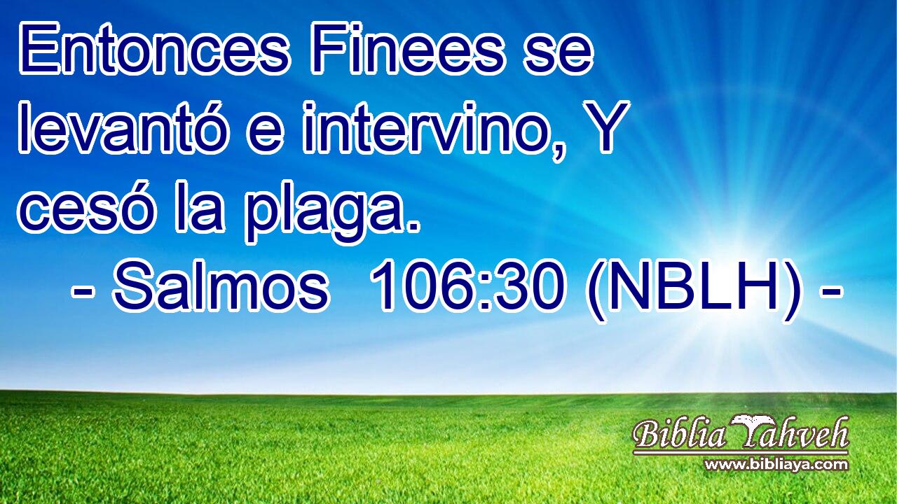  Entonces Finees se levantó e intervino, Y cesó la plaga. 
