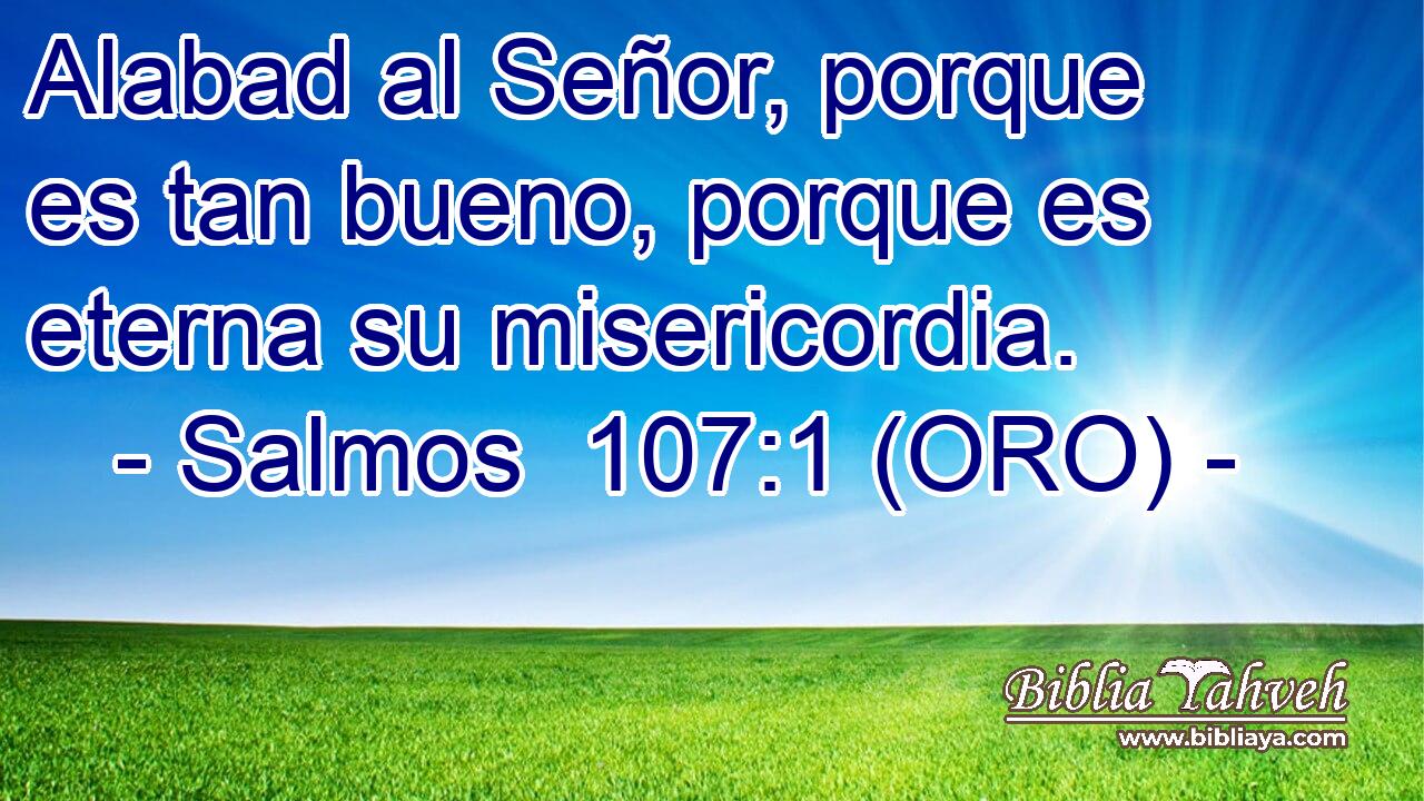  Alabad al Señor, porque es tan bueno, porque es eterna su misericordia. 
