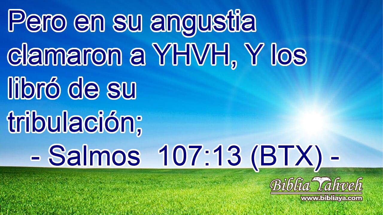 Pero en su angustia clamaron a YHVH, Y los libró de su tribulación;