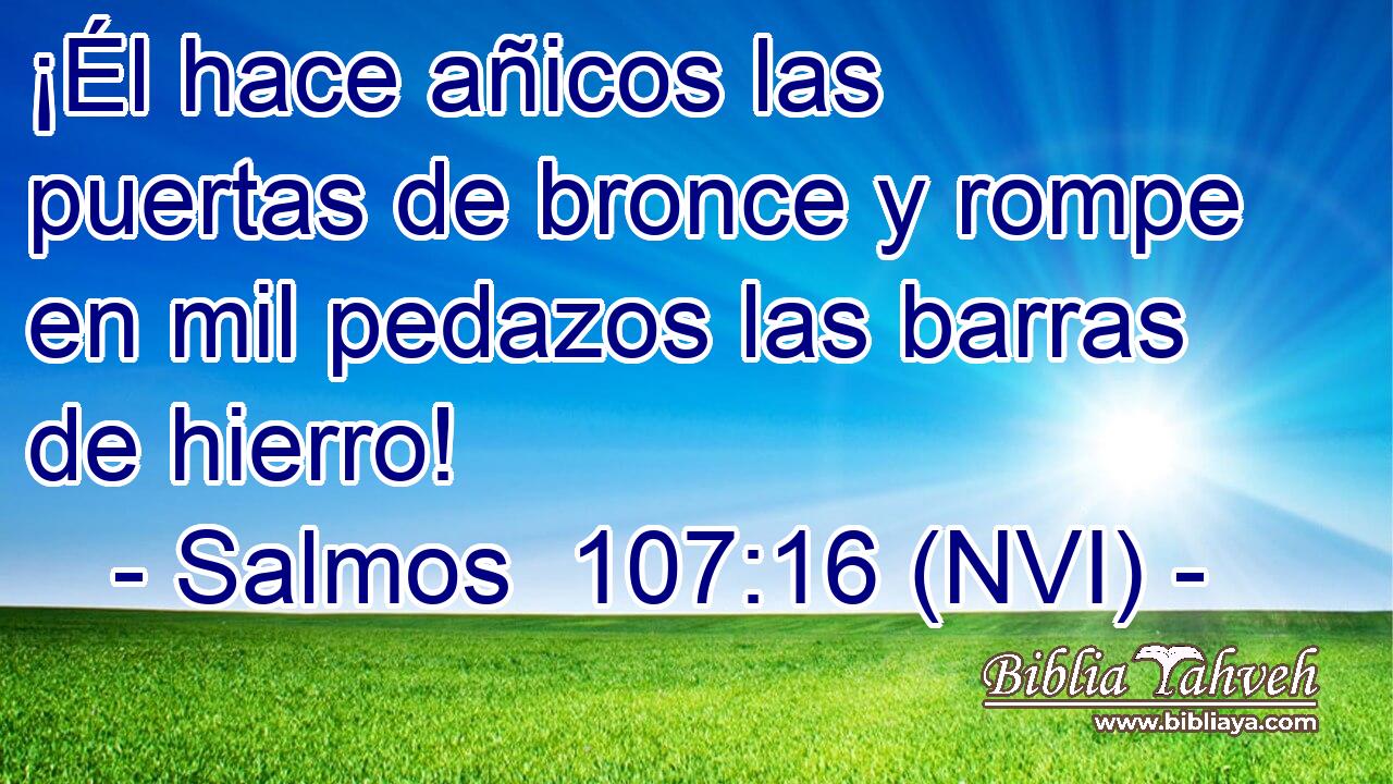  ¡Él hace añicos las puertas de bronce y rompe en mil pedazos las barras de hierro! 