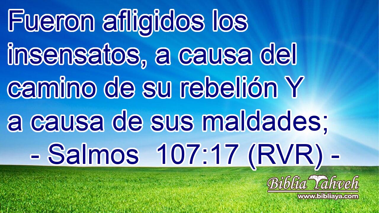 Fueron afligidos los insensatos, a causa del camino de su rebelión Y a causa de sus maldades;