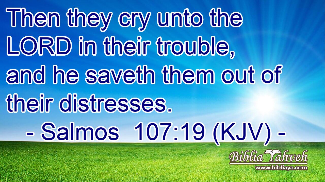 Then they cry unto the LORD in their trouble, and he saveth them out of their distresses.