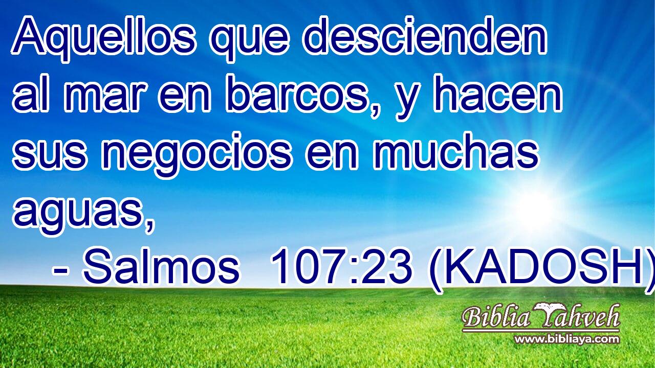 Aquellos que descienden al mar en barcos, y hacen sus negocios en muchas aguas, 