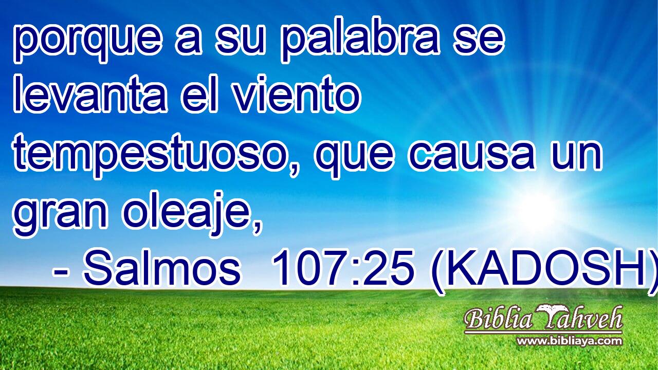  porque a su palabra se levanta el viento tempestuoso, que causa un gran oleaje, 