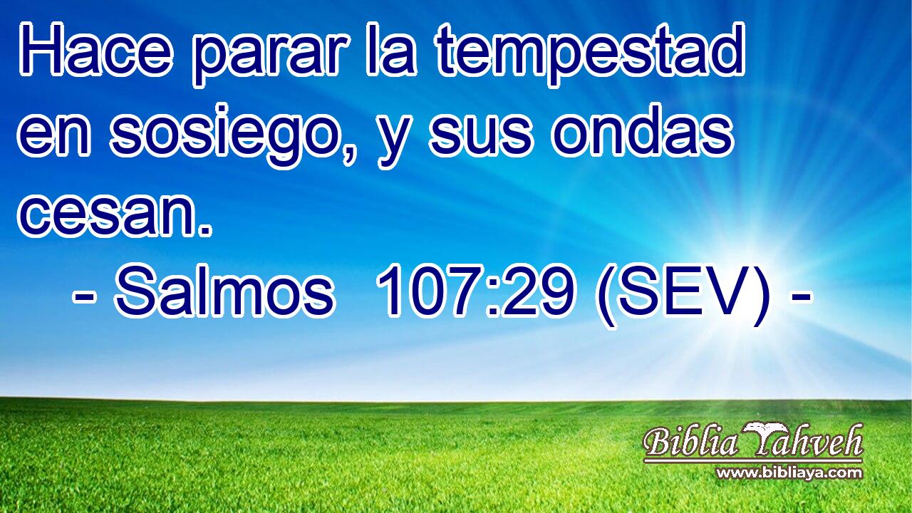 Hace parar la tempestad en sosiego, y sus ondas cesan.