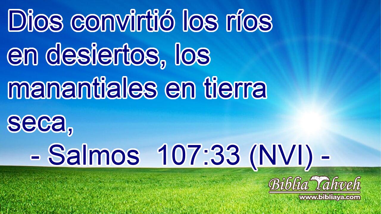  Dios convirtió los ríos en desiertos, los manantiales en tierra seca, 