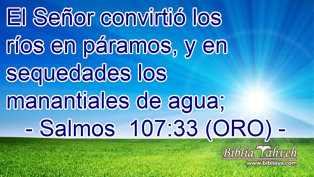  El Señor convirtió los ríos en páramos, y en sequedades los manantiales de agua; 