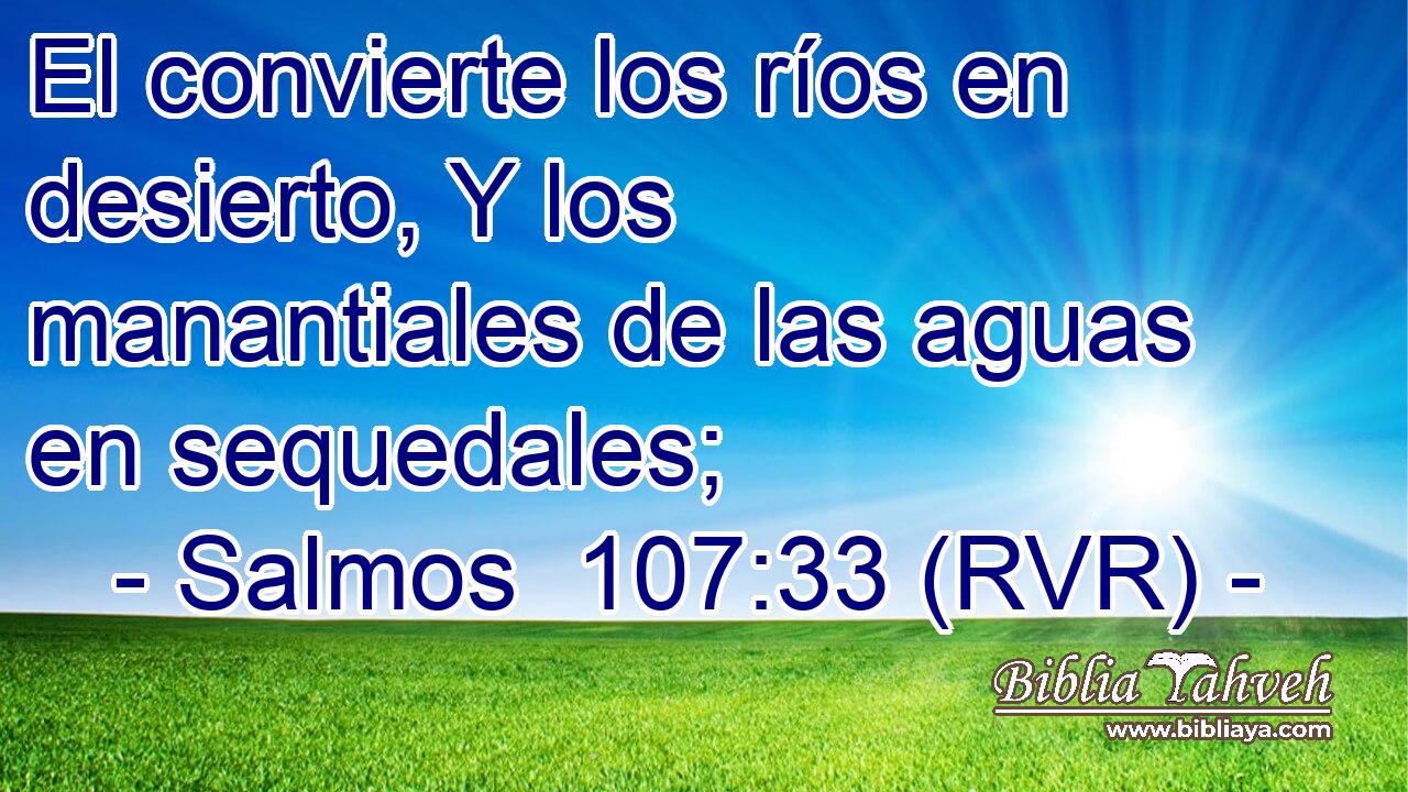 El convierte los ríos en desierto, Y los manantiales de las aguas en sequedales;
