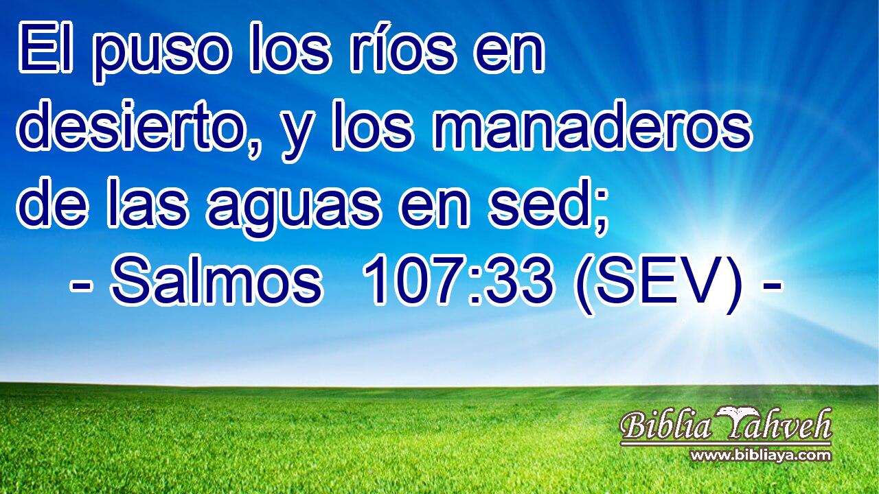 El puso los ríos en desierto, y los manaderos de las aguas en sed;