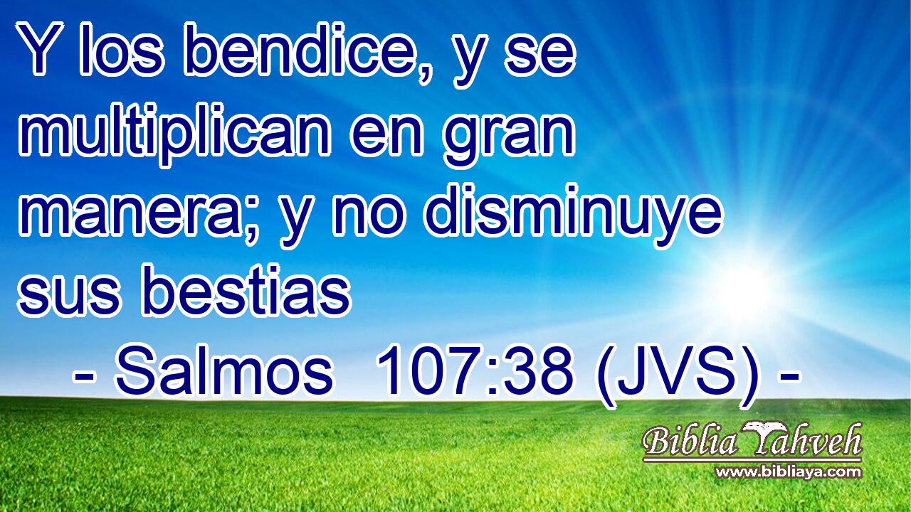 Y los bendice, y se multiplican en gran manera; y no disminuye sus bestias