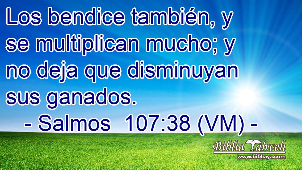  Los bendice también, y se multiplican mucho; y no deja que disminuyan sus ganados. 
