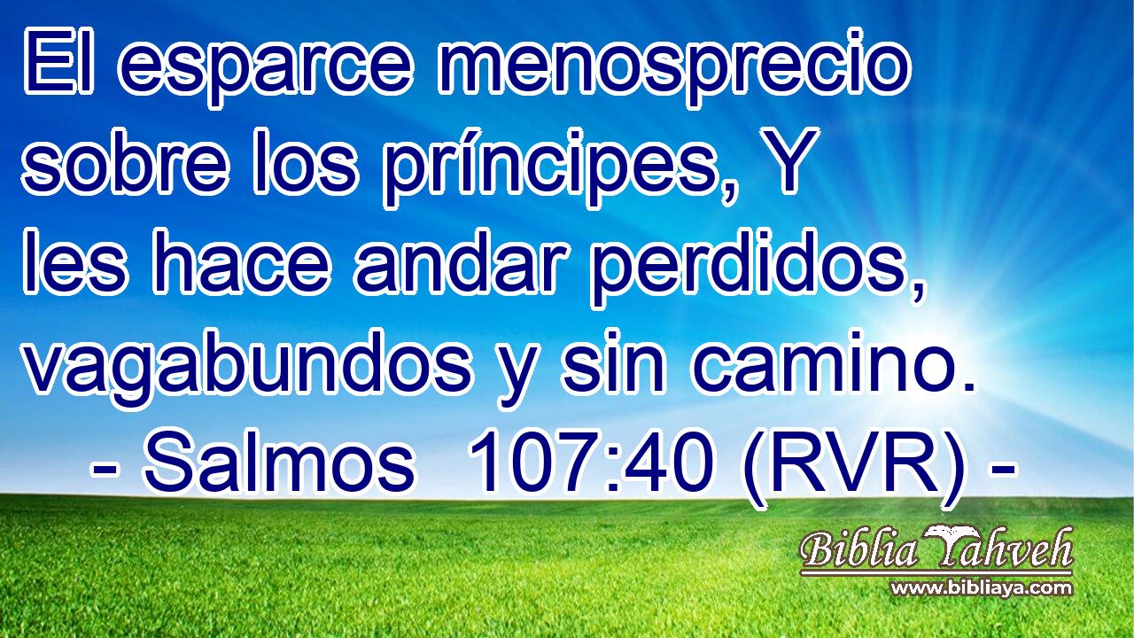 El esparce menosprecio sobre los príncipes, Y les hace andar perdidos, vagabundos y sin camino.