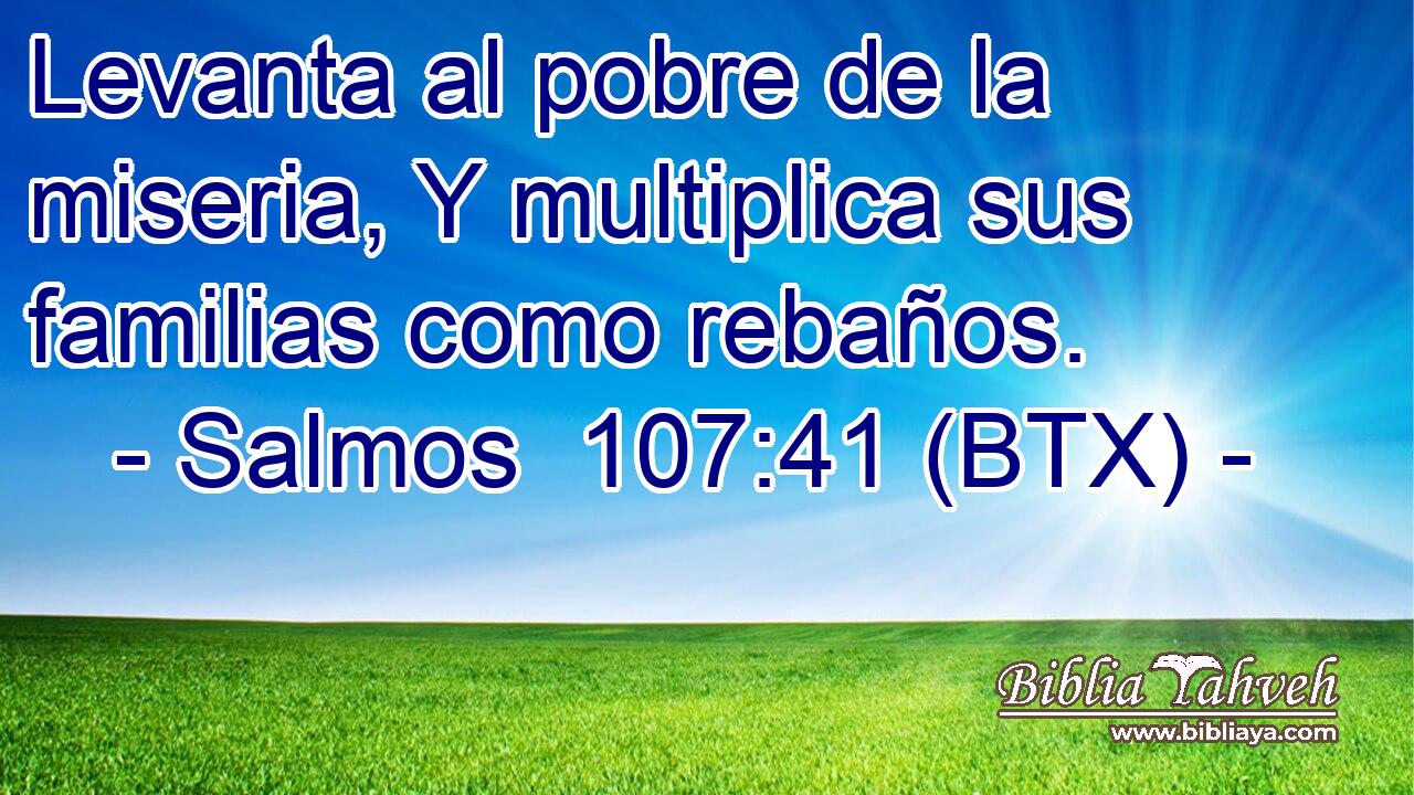 Levanta al pobre de la miseria, Y multiplica sus familias como rebaños.