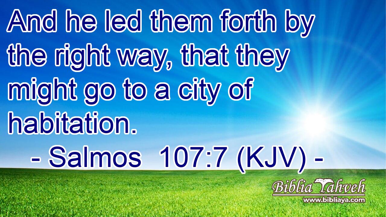 And he led them forth by the right way, that they might go to a city of habitation.