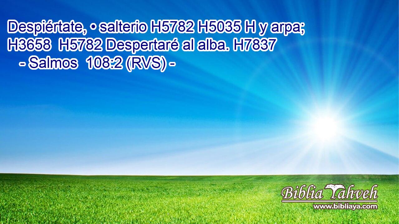 Despiértate, • salterio H5782 H5035 H y arpa; H3658  H5782 Despertaré al alba. H7837  