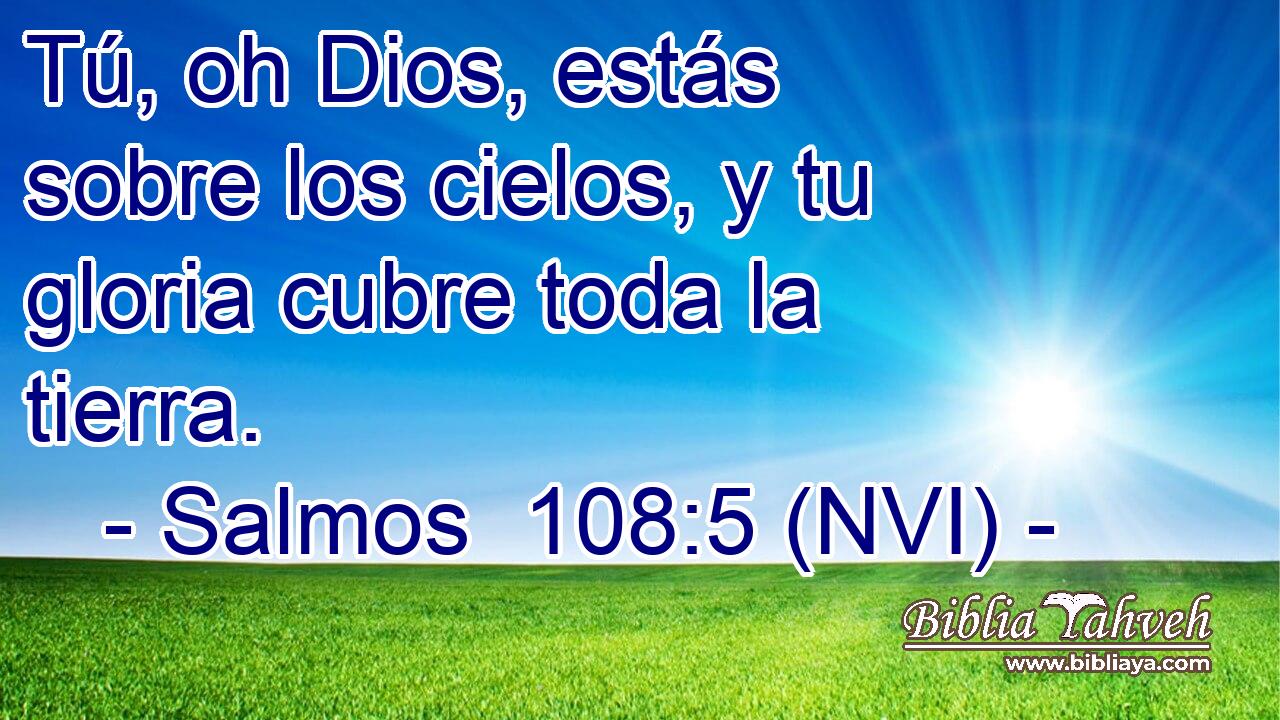  Tú, oh Dios, estás sobre los cielos, y tu gloria cubre toda la tierra. 