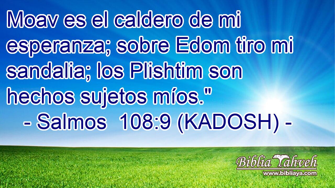  Moav es el caldero de mi esperanza; sobre Edom tiro mi sandalia; los Plishtim son hechos sujetos míos.